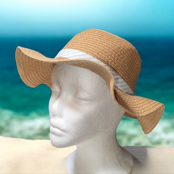 🍄Girls Ruffle Brim Raffia Sun Hat - Picture 2 of 8
